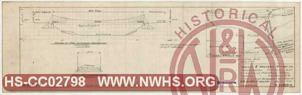 N&W Ry Pocahontas Division, Proposed Suspension Bridge across Tug River, Williamson, WV. MP 0+4571.4' Leckie Spur