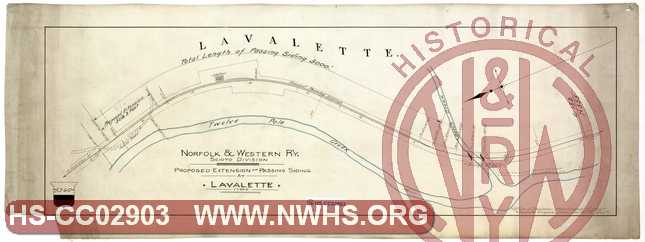 N&W R'y, Scioto Division, Proposed Extension of Passing Sididng at Lavalette