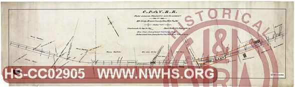 C.P. & V. R.R. Plan Showing Property and Alignment at Mt. Oreb, Brown County, Ohio, Mile Post 41