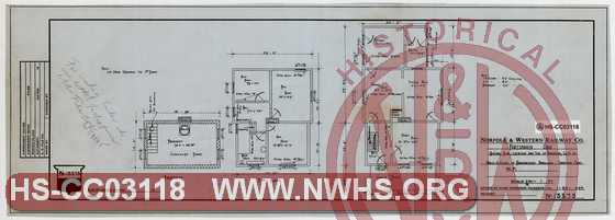 N&W Ry, Portsmouth Ohio, Heating Plan, Location and Size of Radiators, Sq. Ft. of Walls & Glass in Roadmasters Dwelling - Sardinia Ohio