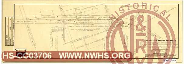 N&W Ry, Norfolk Division - Durham District, Pro. additional sidings facilities for Central Carolina Farmers Exchange, Inc., MP L113+1445', Durham N.C.