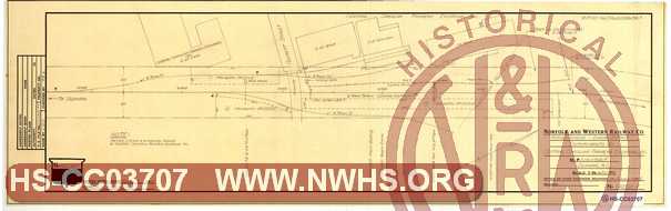 N&W Ry, Norfolk Division - Durham District, Encroachments by Central Carolina Farmers Exchange, Inc., MP L113+1722.5', Durham N.C.