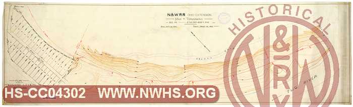 N&W RR Ohio-Extension, Map of Topography, Sec. 93 - Stas. 359+87.6 to 392