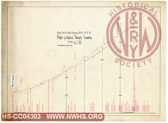 North Fork Br. Ohio Extension N&W RR, Profile of Leftwich Branch Location