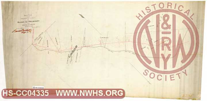 Sketch showing property lines on revised 3% preliminary near Virginia - N. Carolina State-Line