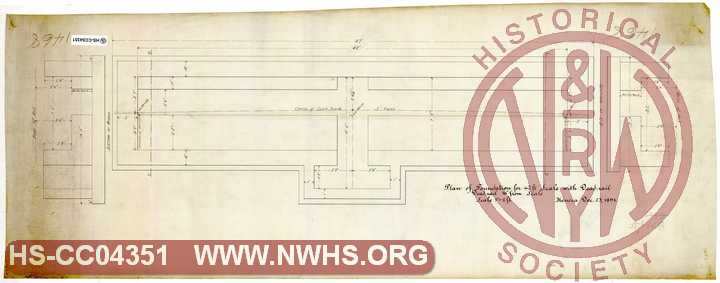 Plan of foundation for 42ft scale with dead-rail, Dead-rail 16" from scale