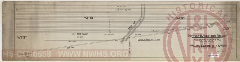 Plan showing situation of Tracks, East Portsmouth, OH in case of William Economi vs. N&W Rwy.