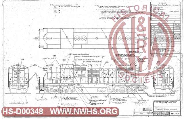 Stenciling EMD Diesel Locomotives Class GP-7, GP-9, GP-18, SD-9