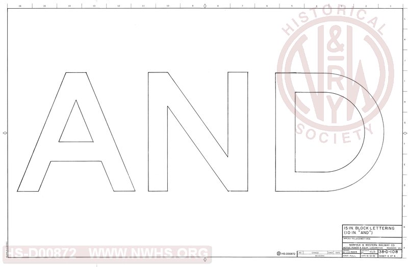 15 inch Block Lettering (10 inch AND) for Diesel Locomotives (Sheet 6 of 6)