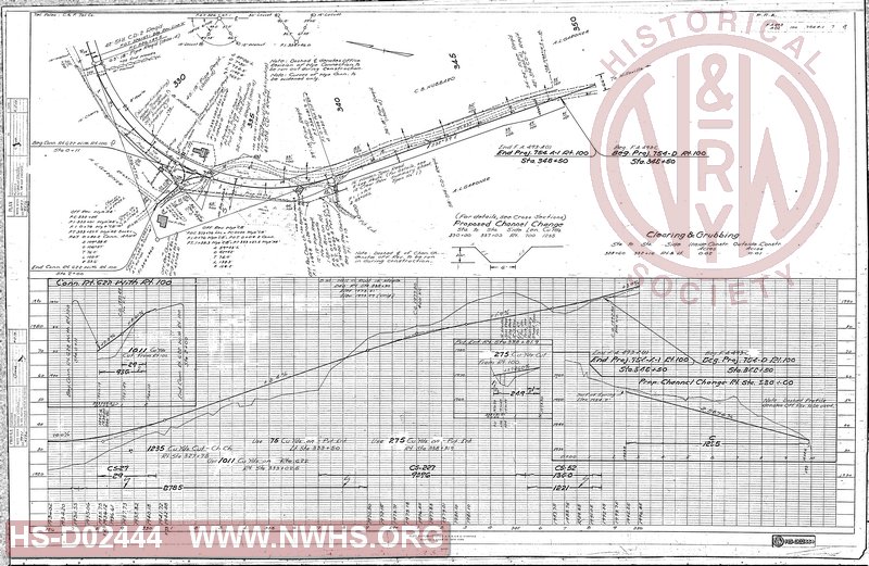 State Highway plan and profile for overhead bridge VA route 100 near Dora Jct., VA profile