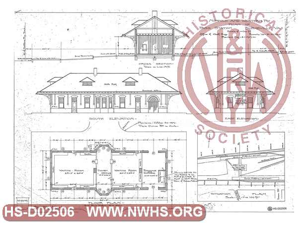 Plan of proposed Passenger Station at Burkville, VA sheet 1