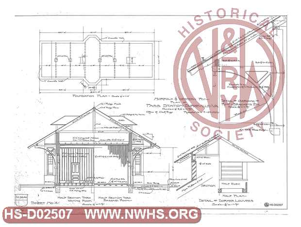 Plan of proposed Passenger Station at Burkville, VA sheet 2