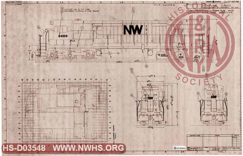 Outline (U30C), first made for N&W U30-C PO 1857