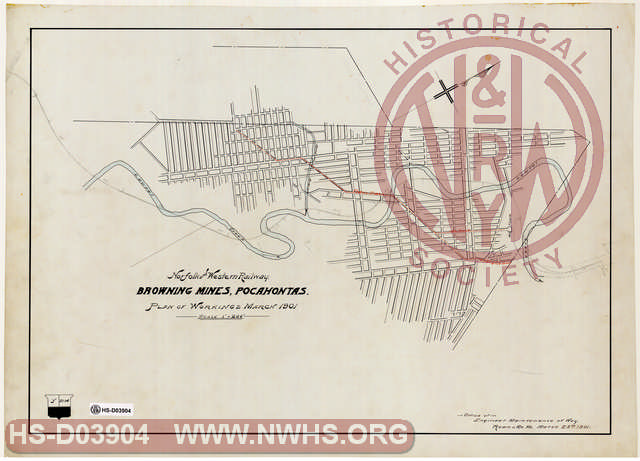 N&W Ry, Browning Mines, Pocahontas, Plan of Workings March 1901