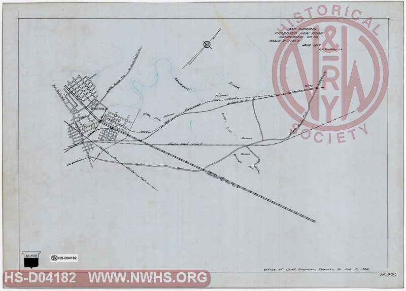 Map Showing Proposed New Road, Nansemond Co. Va.