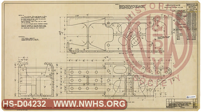 Underframe, Bolster Center Filler (for many classes of Wabash Box Cars and Gondolas. Also Ann Arbor 68000-68049, NJI&I 4100-4149)