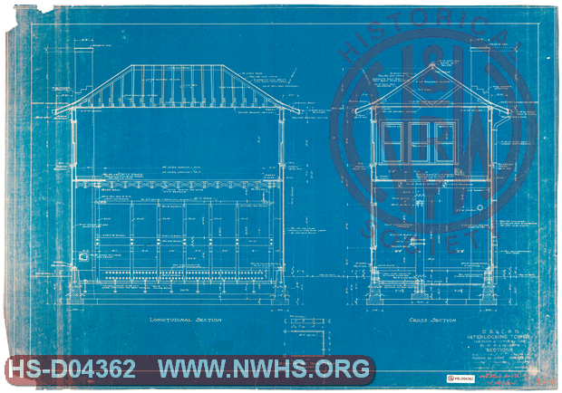 Sections, CB&Q RR Interlocking Tower for Saxby & Farmer Machine, 36-40-44 & 48 Levers. Installed South of Virden, IL