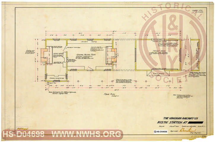 The Virginian Railway Co. RUSTIC STATION  at ____ - Floor Plan