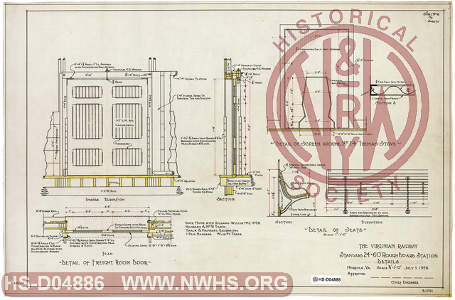 Virginian Rwy. Standard 24'x60' Rough Board Station, Sheet 6, Details