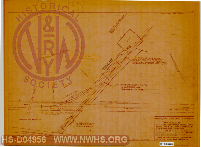 Norfolk, Franklin and Danville Railway Co., MP 1+2116.35, Proposed Retirement of Piggy-Back Facilities at West Norfolk - Chesapeake, VA