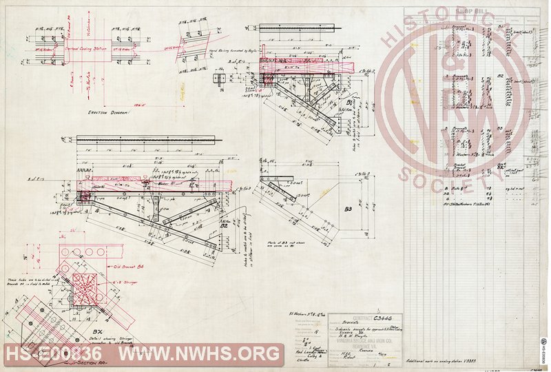 Details of Brackets, for Sidewalk brackets for appoach to Vickers Coaling Station, Vickers VA