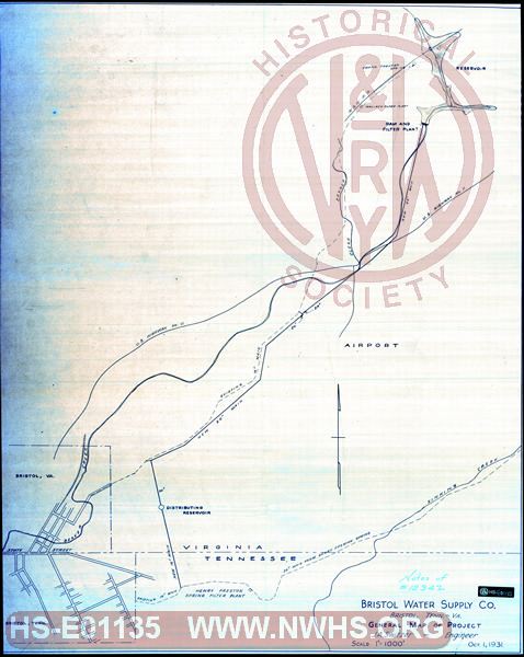 Bristol Water Supply Co., Bristol, Tenn.-Va., General Map of Project