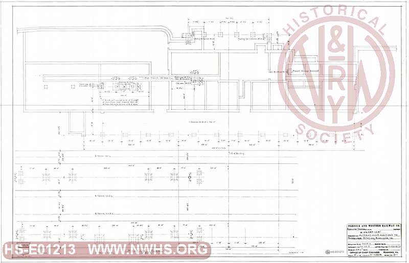 Alterations and Additions to Passenger Station, Roanoke VA. Footing plan