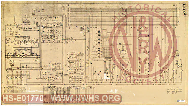 Schematic Portion, Locomotive Wiring Diagram, Diesel Locco EMD Model GP-9 No.s 766-767