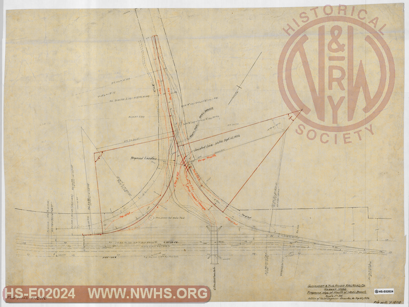 Guyandot and Tug River Railroad Co., Gilbert Yard, Proposed Wye Track at Mouth of Neds Branch