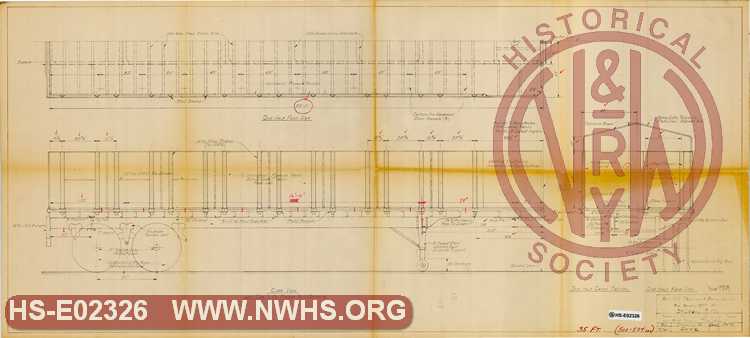 Wabash Railroad Company Type Low Side Tandem Trailer.  35ft 500-524 inc.