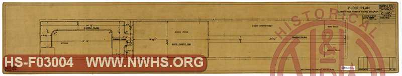 Flooe Plan - Carpet Pad & Rubber Tiling Diagram (for Wabash Cafe-Parlor Cars 1509-1510)