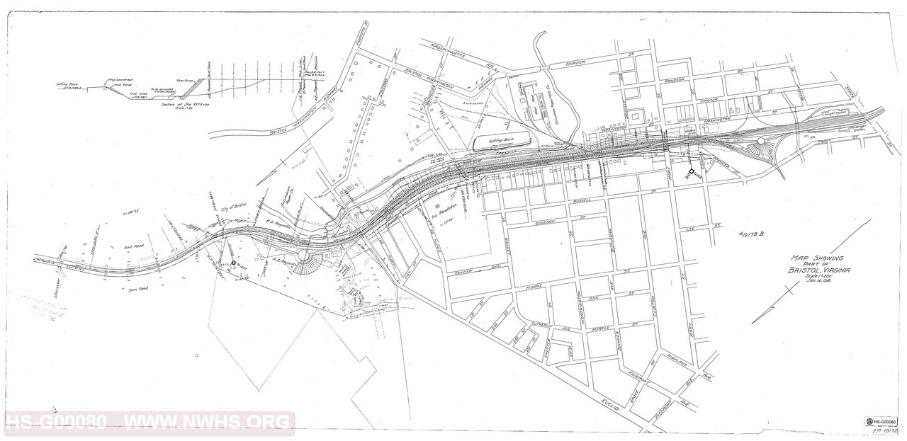 Map Showing Part of Bristol, Virginia