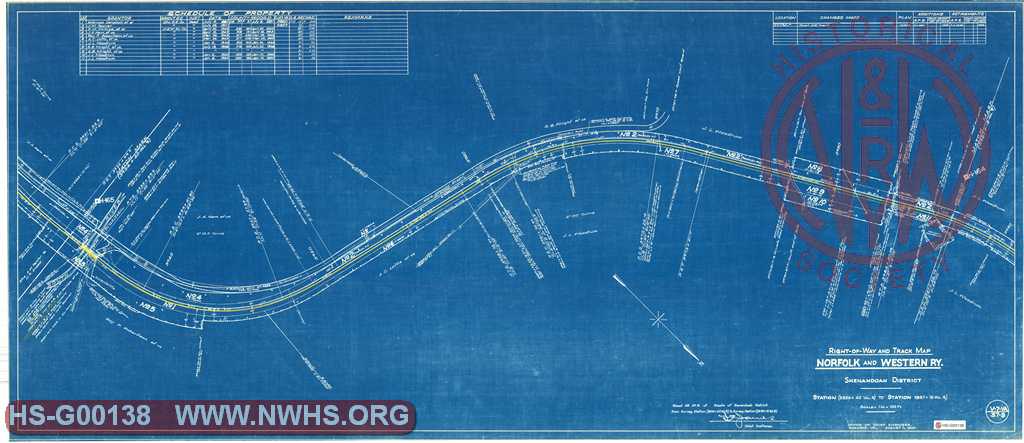 Right of Way and Track Map Shenandoah District Station 3934 +40 to 3987 +19