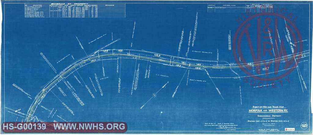 Right of Way and Track Map Shenandoah District Station 3987 +19 to 4039 +98