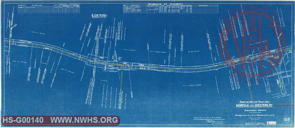 Right of Way and Track Map Shenandoah District Station 4039 +98 to 4092 +77