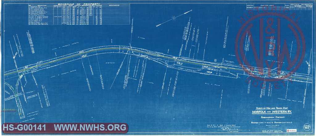 Right of Way and Track Map Shenandoah District Station 4092 +77 to 4145 +61