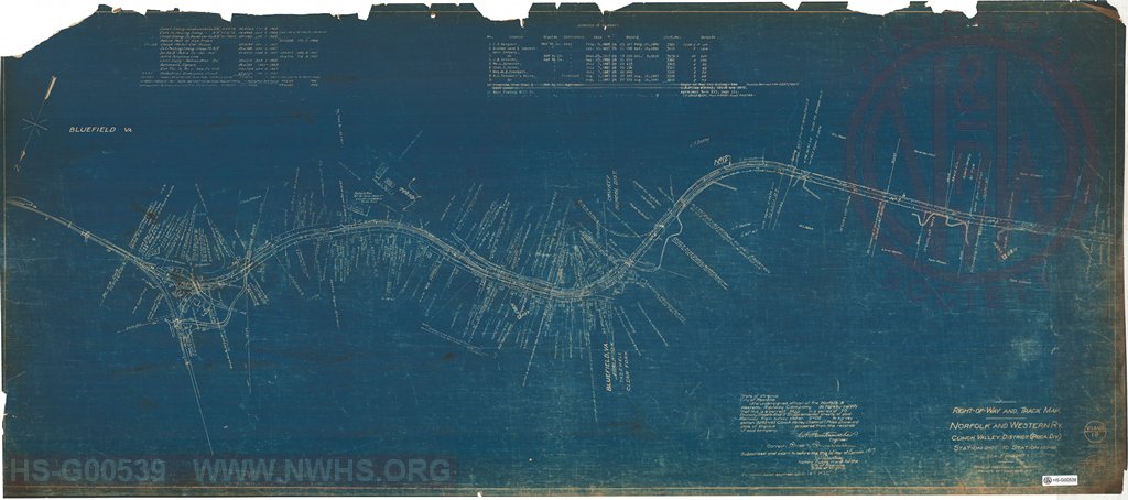 Right-of-Way and Track-Map, Norfolk and Western Ry., Clinch Valley District (Poca Div.) Station 0+00 to Station 105+60