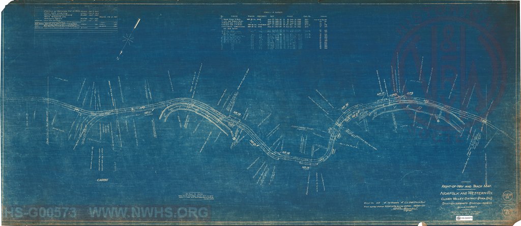 Right-of-Way and Track-Map, Norfolk and Western Ry., Clinch Valley District (Poca Div.) Station 3590.40 to Station 3696+00