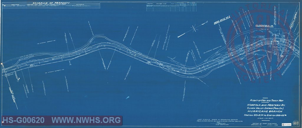 Right-of-Way and Track-Map, Norfolk and Western Ry., Clinch Valley District (Poca Div.) Hurricane Branch, Station 210+81.24 to Station 265+43.76