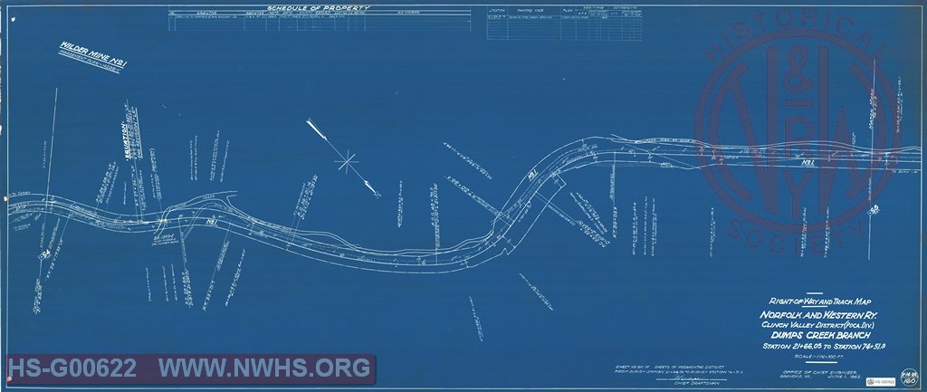 Right-of-Way and Track-Map, Norfolk and Western Ry., Clinch Valley District (Poca Div.) Dumps Creek Branch, Station 21+66.05 to Station 74+51.9