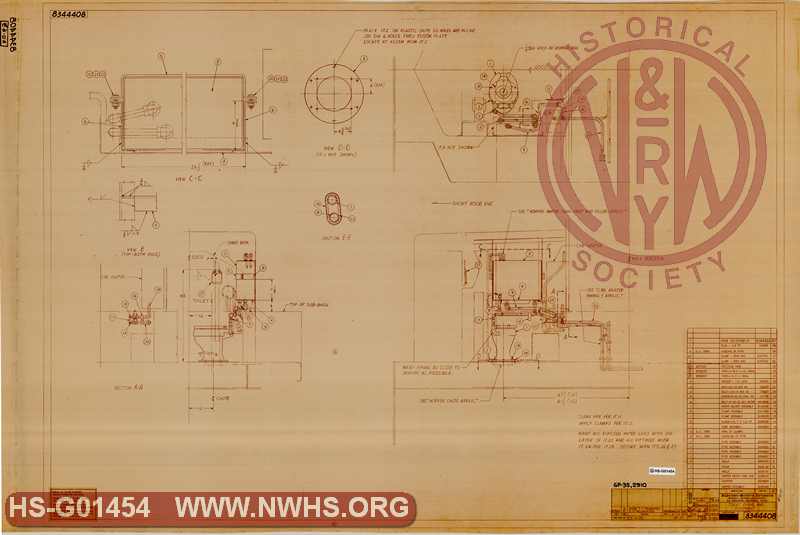 Toilet Piping and Equipment (for GP35 NKP 910 to N&W 2910)