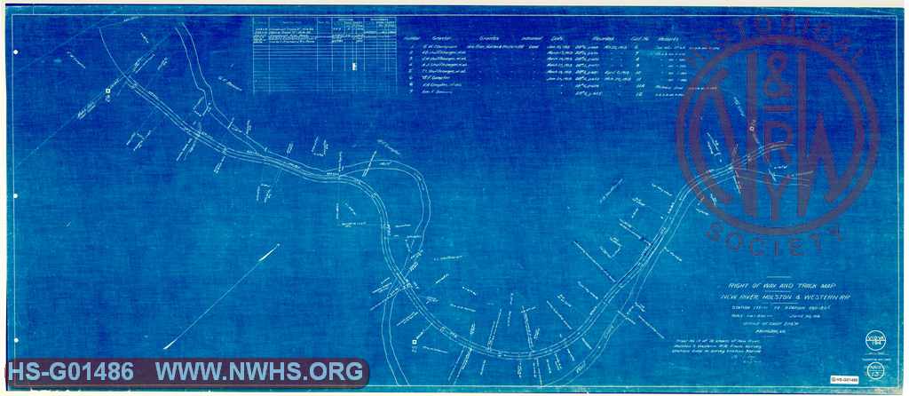 Right of Way and Track Map, New River, Holston & Western RR, Station 175+01 to Station 280+60.5 (MP 24 to MP 26)