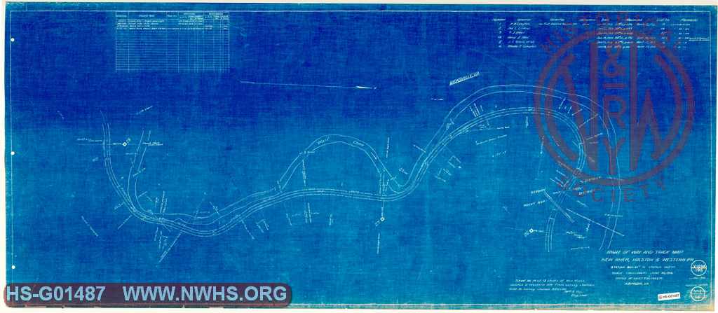 Right of Way and Track Map, New River, Holston & Western RR, Station 280+60.5 to Station 385+02 (MP 26 to MP 28)