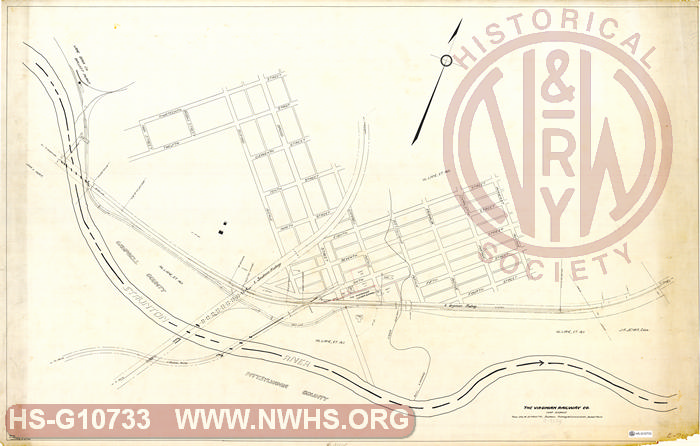 VGN Rwy Map Showing Town Site at Altavista, Souther Railways & Connections, Ballast Plant