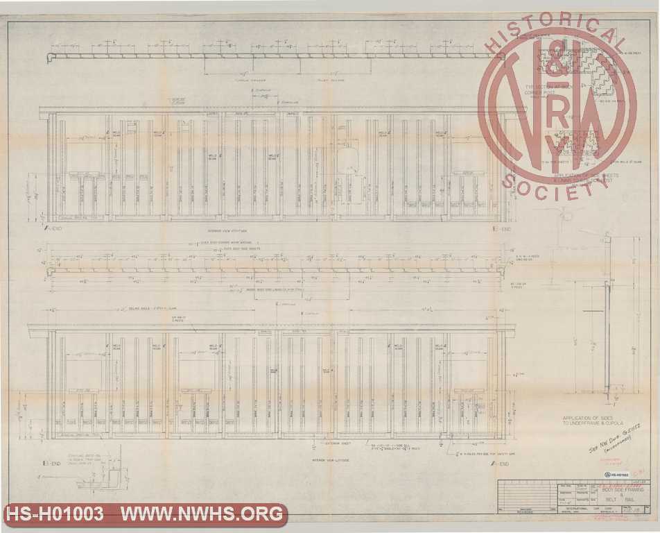 Body Side Framing & Belt Rail (for N&W Class C31 cabooses 518500-518549)