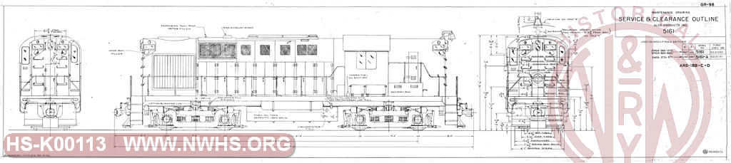 Service and Clearance Outline, of NKP RS11 Locomotives 563-577, 850-864