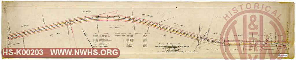 N&W Ry, Plan of Alignment and Property, MP 40 to MP 41 near Mt. Oreb, Brown County, Ohio