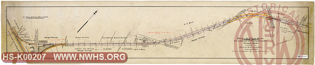 N&W Ry, Plan of Alignment and Property, MP 0 to 1, Hillsboro Branch near Sardinia, Brown County, Ohio