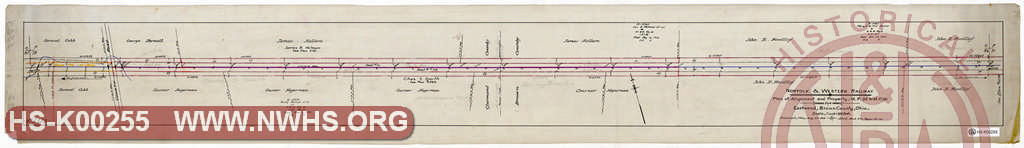 N&W Ry Plan of Alignment and Property, MP 35 to MP 36 near Eastwood, Brown County, OH