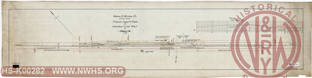 N&W Ry, Norfolk Division, Proposed Layout of Tracks also Alterations to Coal Wharf at Dwight, Va.